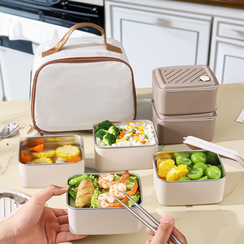 ステンレス鋼の正方形の弁当箱/食品貯蔵容器