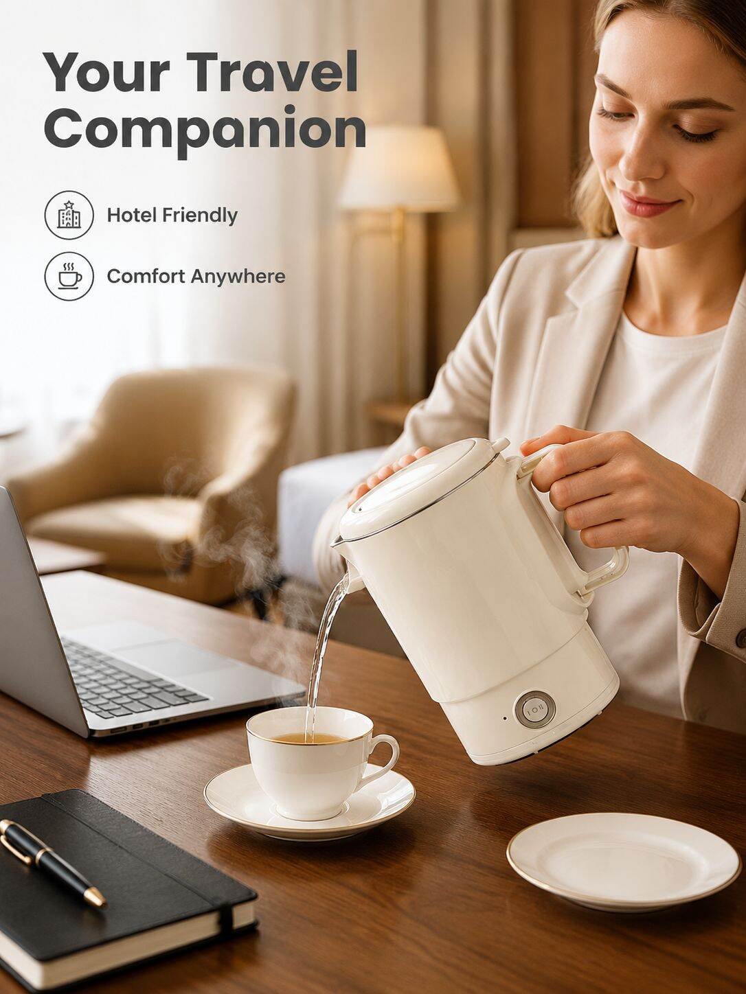 Multifunctional Foldable Electric Kettle and Stew Pot for Business Trip Heating
