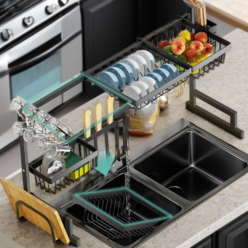 Schwartz Korea Adjustable Stainless Steel 2-Tier Dish Rack