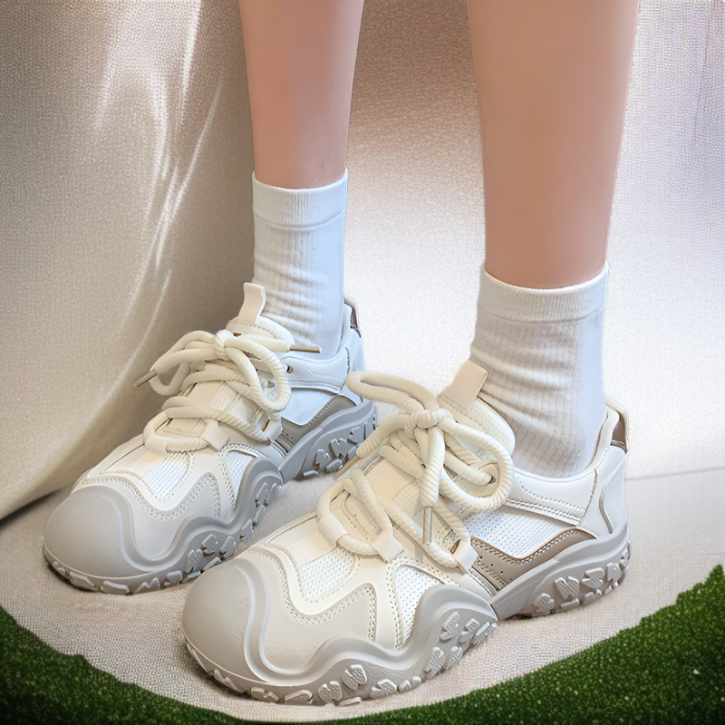 女性用スポーツシューズ 2025年新作 人気スポーツシューズ 夏用 厚底スポーツシューズ 万能ホワイトシューズ ソフトソール 軽量スポーツシューズ ランニングカジュアルシューズ