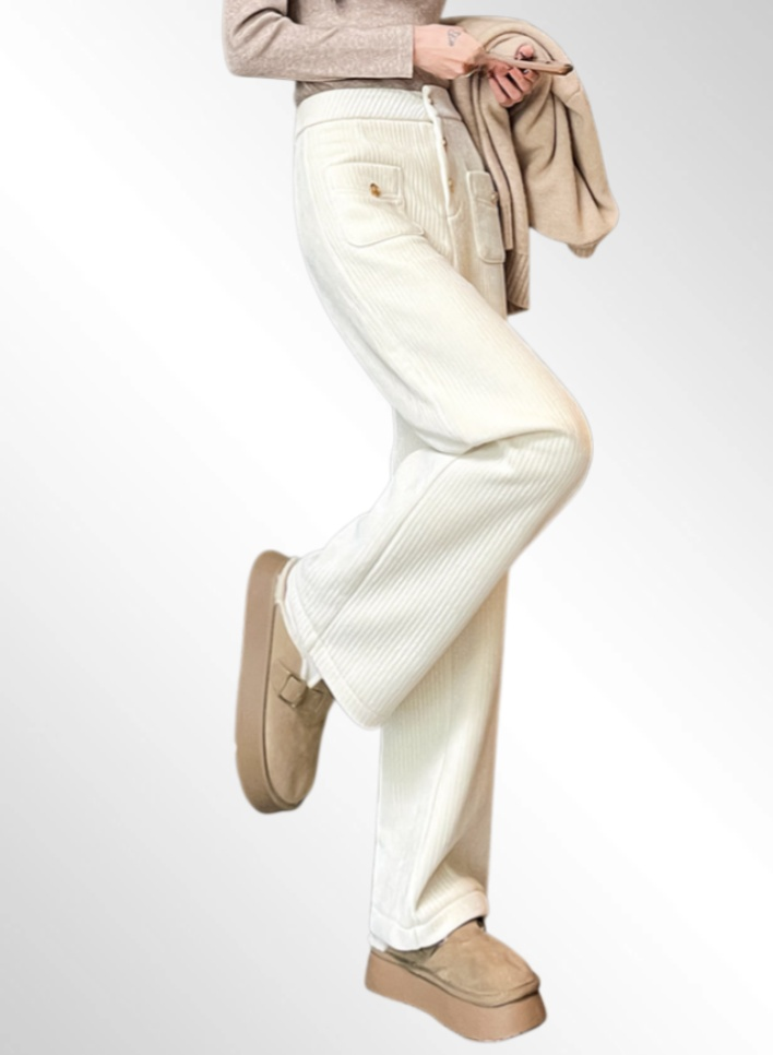 여성용 와이드 레그 팬츠 스타일링 예시