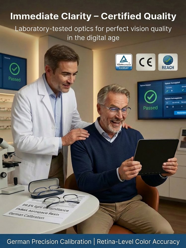 Ultra-Clear Honeycomb Photochromic Reading Glasses