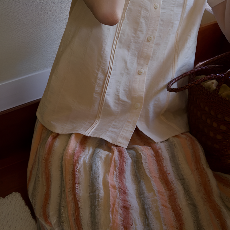 夏のオリジナルデザインオレンジワンピース