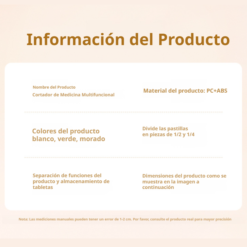 Pastillero portátil con cortador y cierre hermético