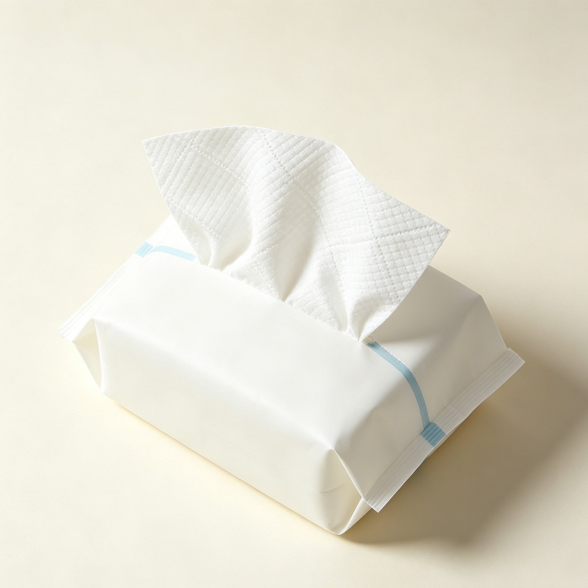 Convenient travel pack of cotton wet wipes