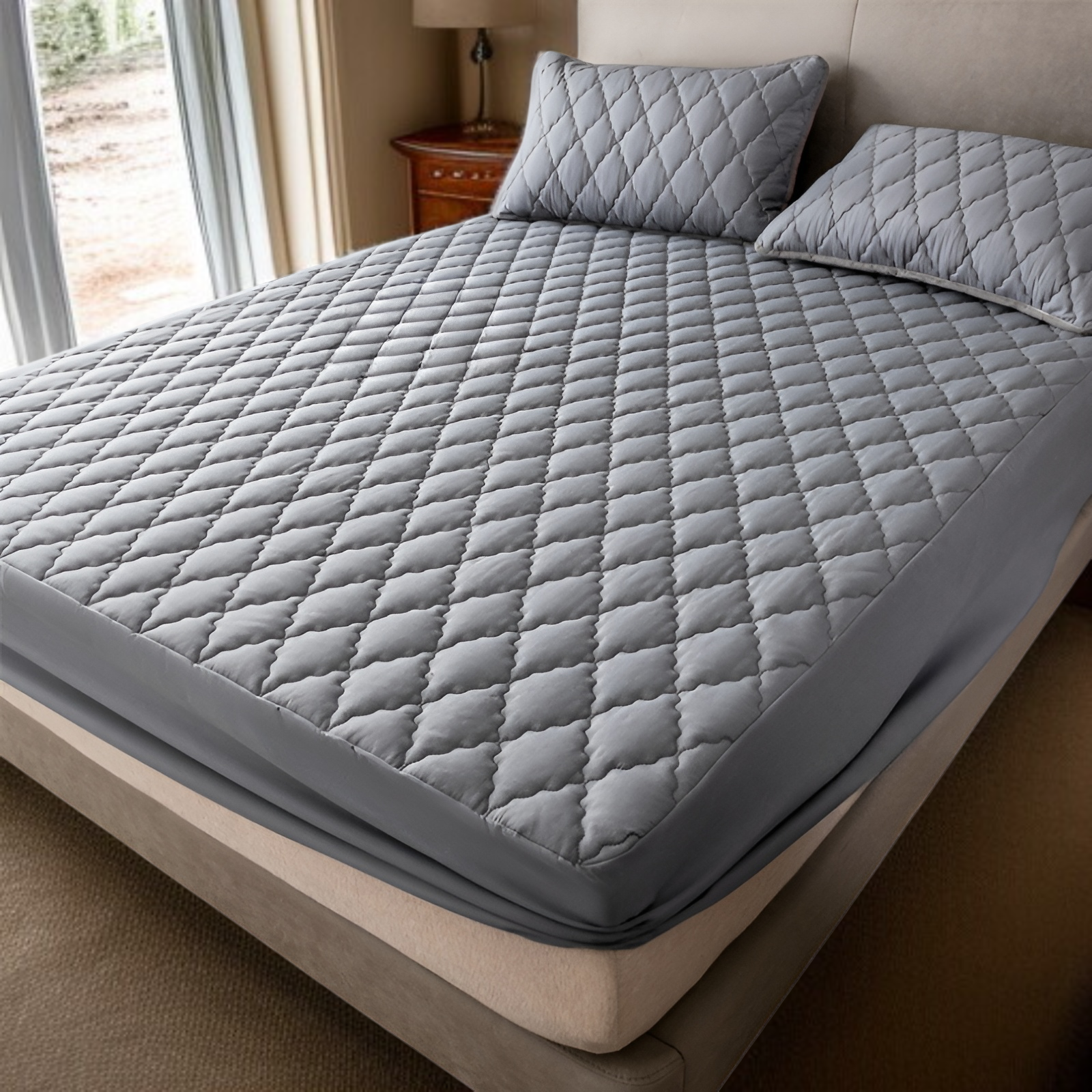 防水フィットシーツ、おむつ漏れ防止キルトマットレスカバー、洗濯機で洗えるダストカバー、マットレスプロテクター