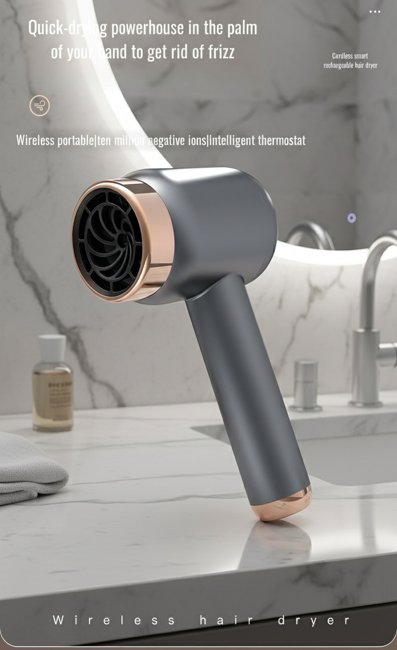 High-Speed Cordless Ionic Portable Hair Dryer front view
