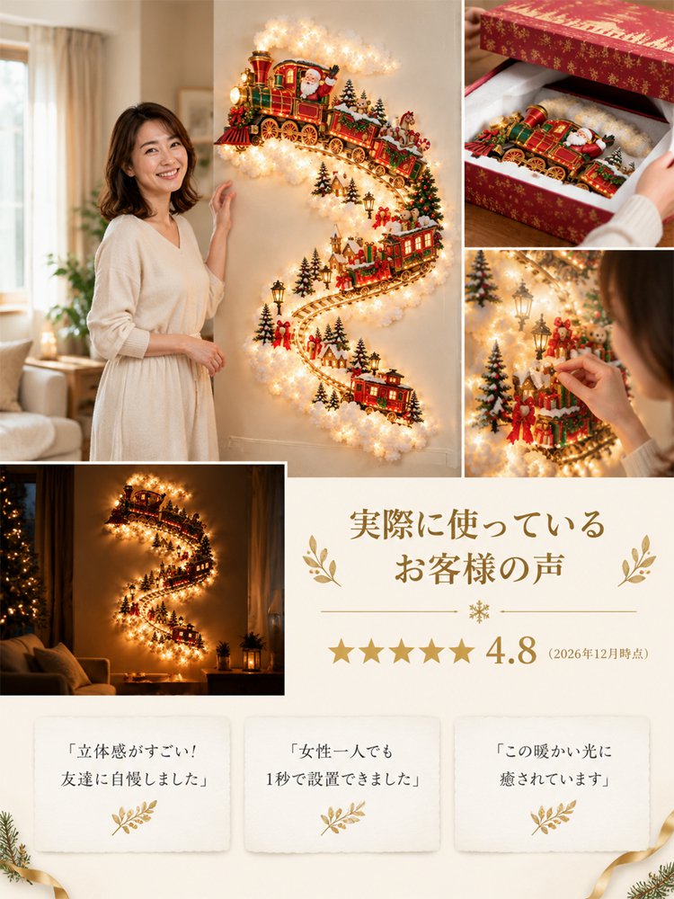 【聖夜を彩る幻想的な光！】 クリスマスウォールライト