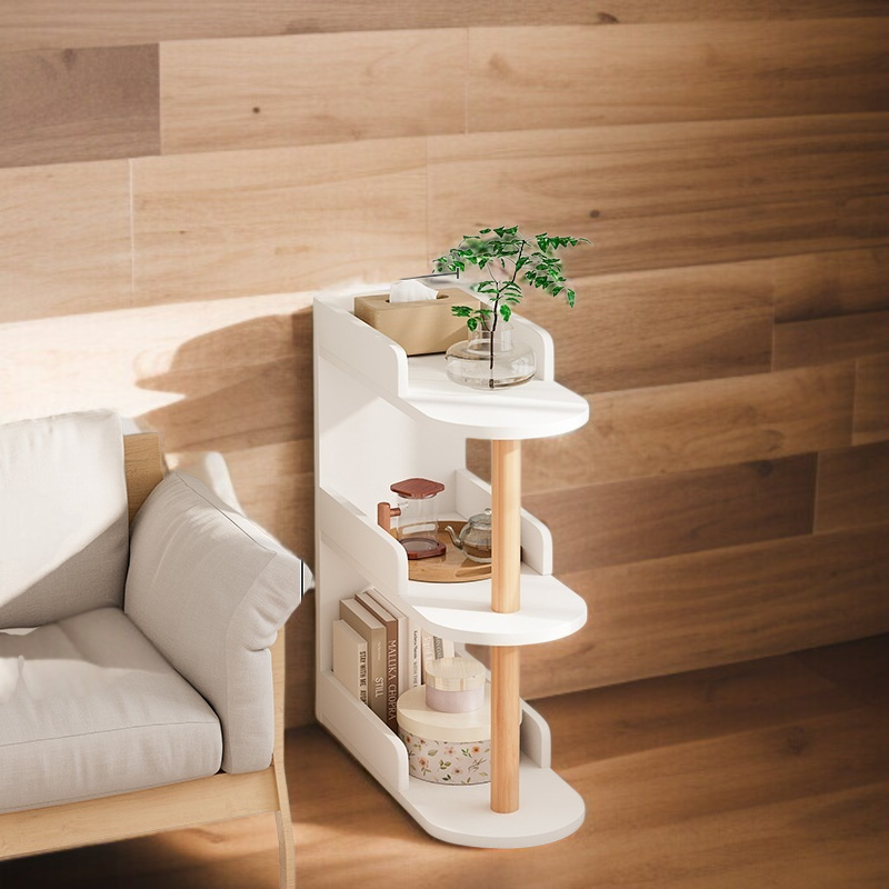 Living room sofa side shelf bedroom bedside table gap storage shelf storage cabinet small bookshelf 