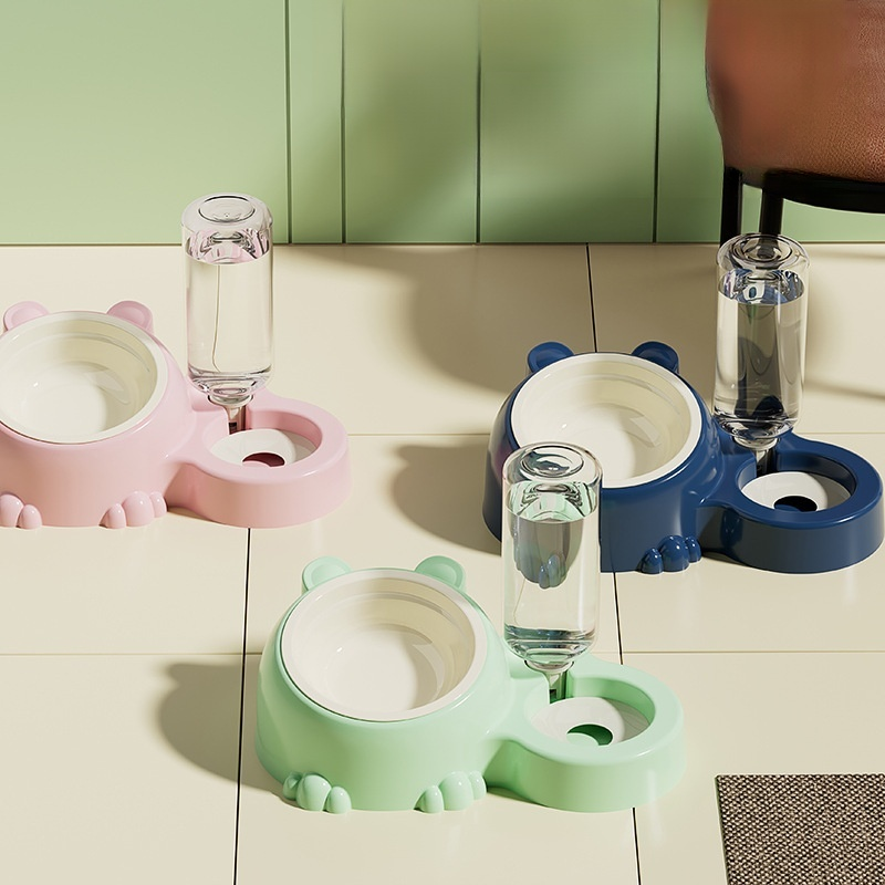 강아지 밥그릇 고양이 밥그릇 이중 식기 반려동물 물그릇 테디 블루 고양이 강아지 사료 그릇