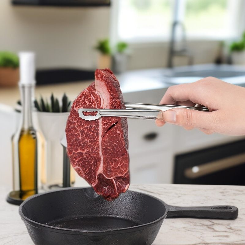 ملقط شواء من الفولاذ المقاوم للصدأ 304، أداة شواء محمولة للتخييم والمطبخ