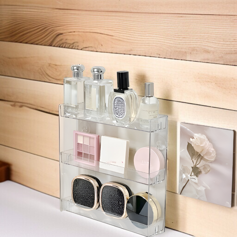 アクリル壁掛け多層透明厚手化粧品置物ホームパンチフリーバスルーム収納ラック