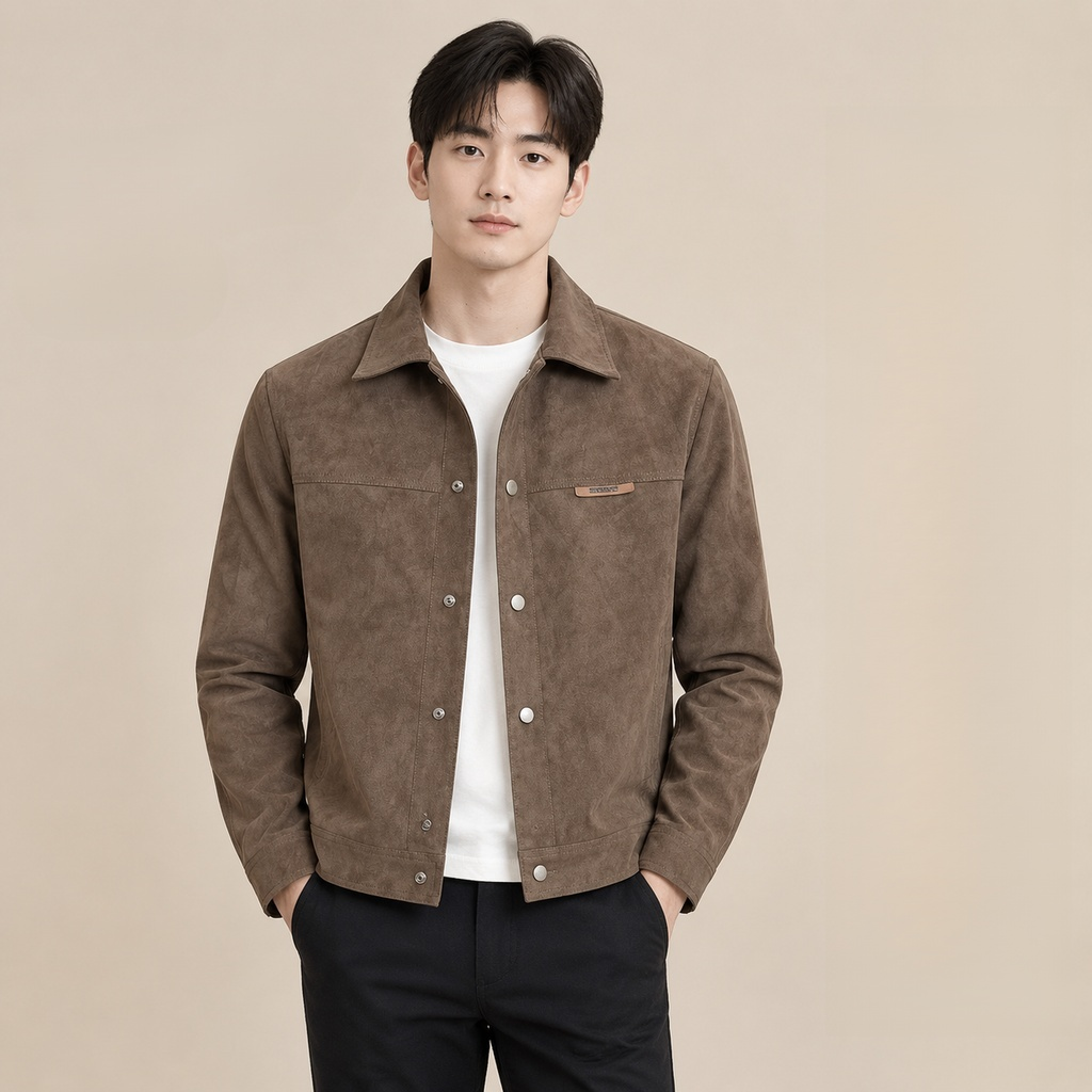 봄가을 신상 스웨이드 재킷 남자 한류 스타일 핏