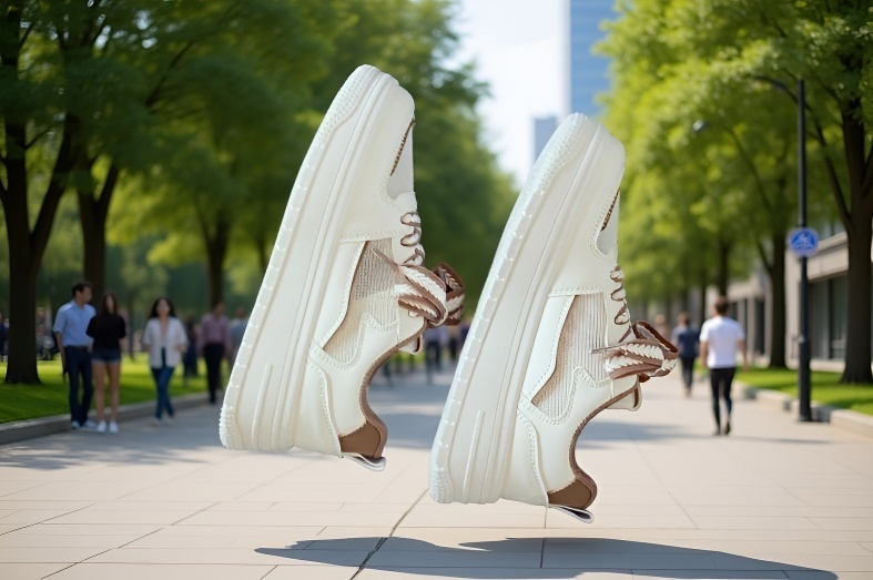 スポーツにも使える通気性白スニーカー