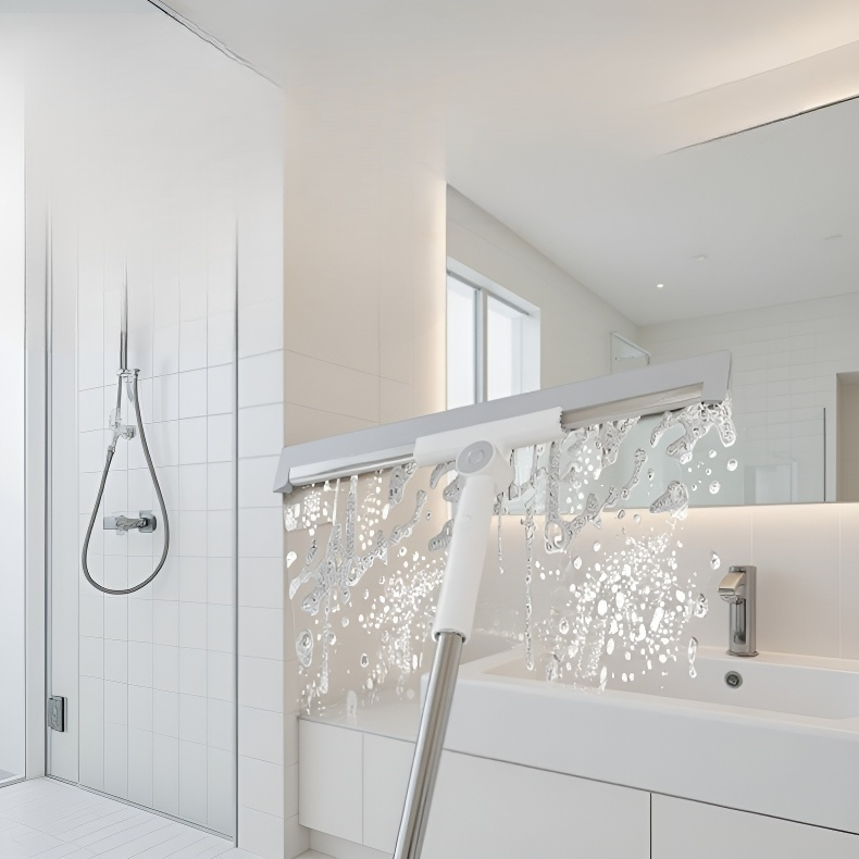 Limpiador de baño multifuncional, escoba y limpiavidrios de silicona
