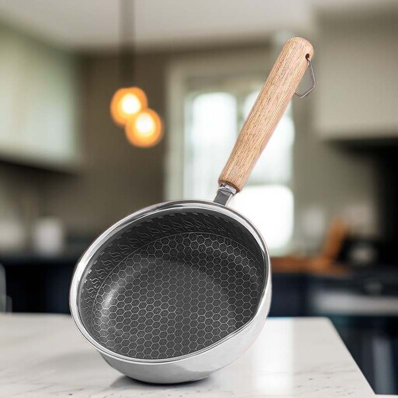 Specjalna nieprzywierająca patelnia do smażenia z osłoną przeciwbryzgową do kuchenek indukcyjnych