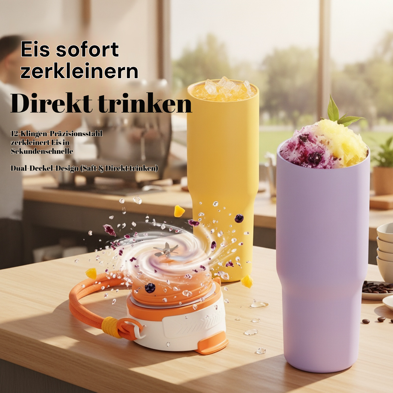 Kompakter Eiscrusher Mixer 900ml Große Kapazität Entsafter