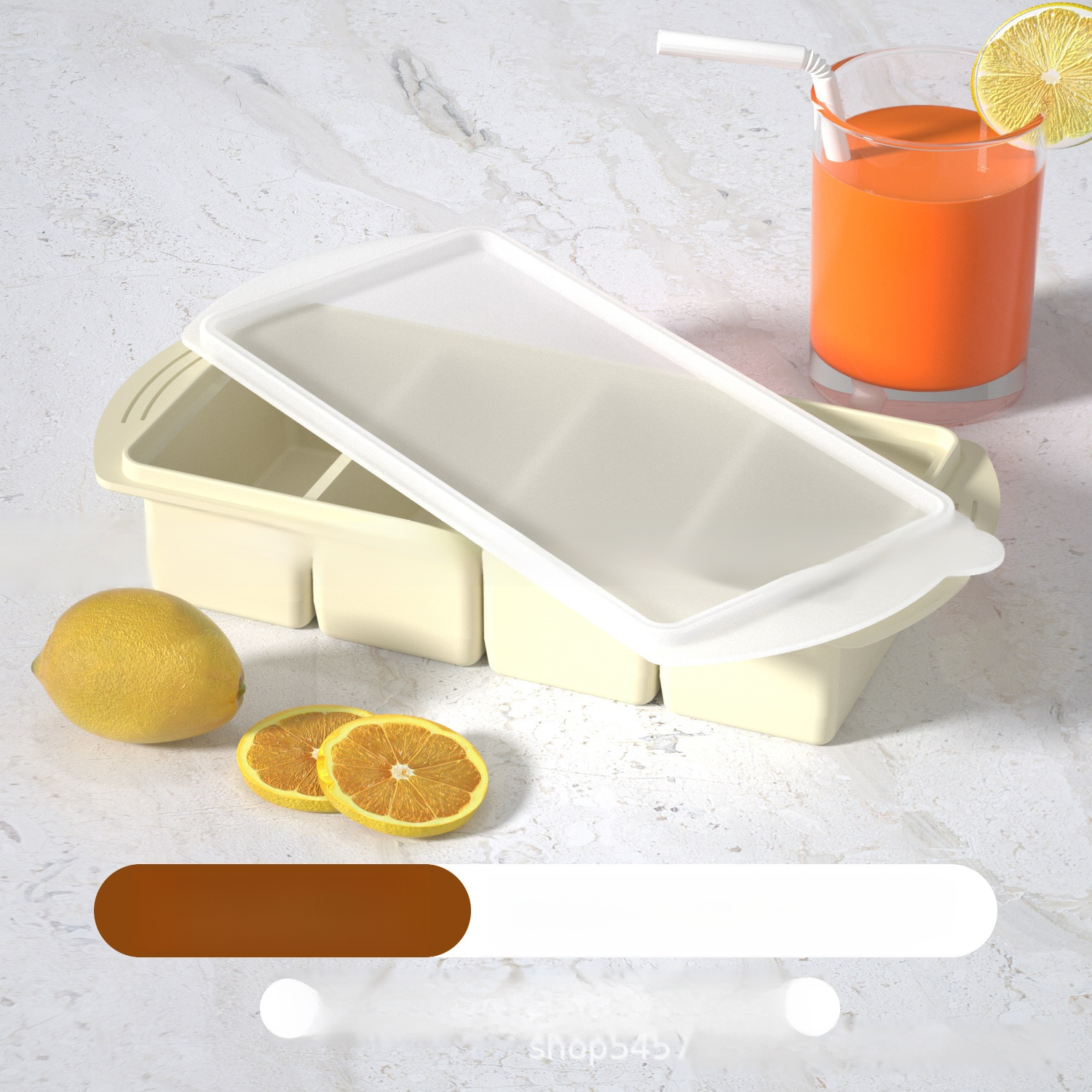 Household 4-Grid Ice Cube Tray with Lid