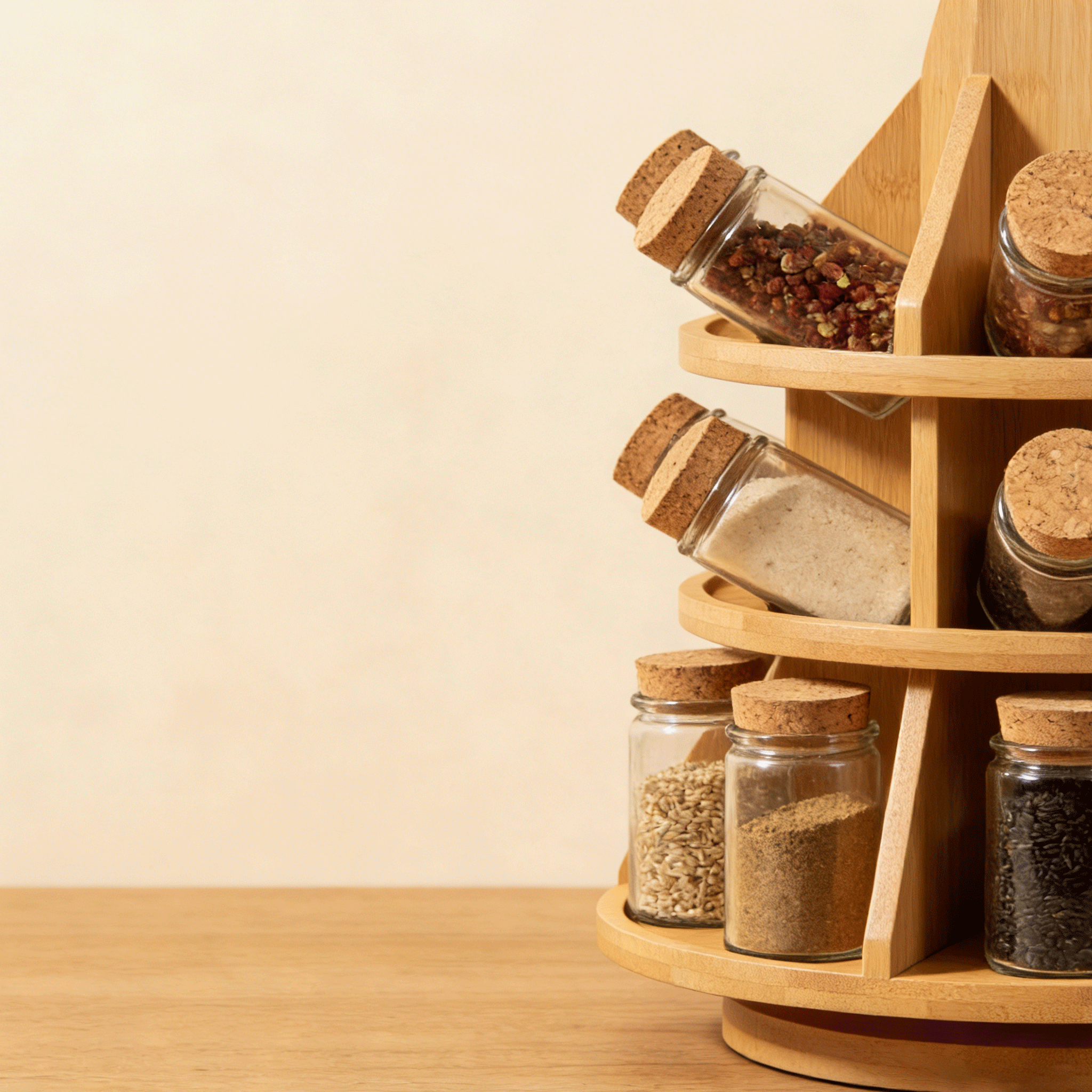 三層可旋轉收納台整體外觀展示