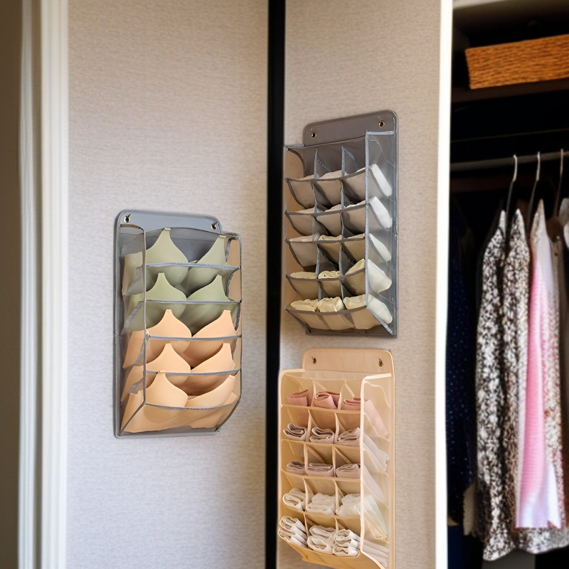 下着収納吊り下げバッグドア背面壁掛け寮ワードローブブラジャー下着靴下収納バッグボックスラックアーティファクトホーム