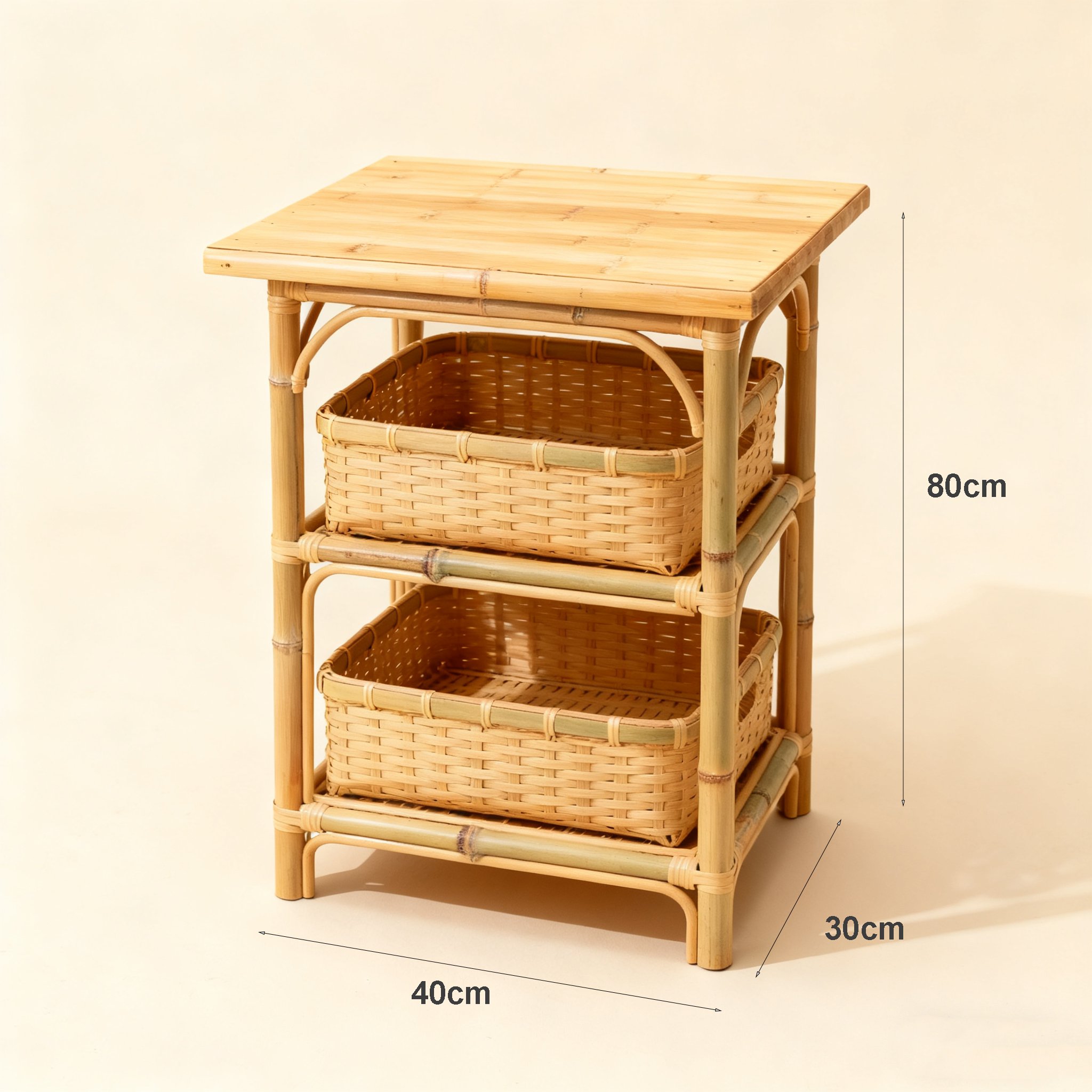 โต๊ะวางของหวายสำหรับจัดเก็บสิ่งของในบ้าน