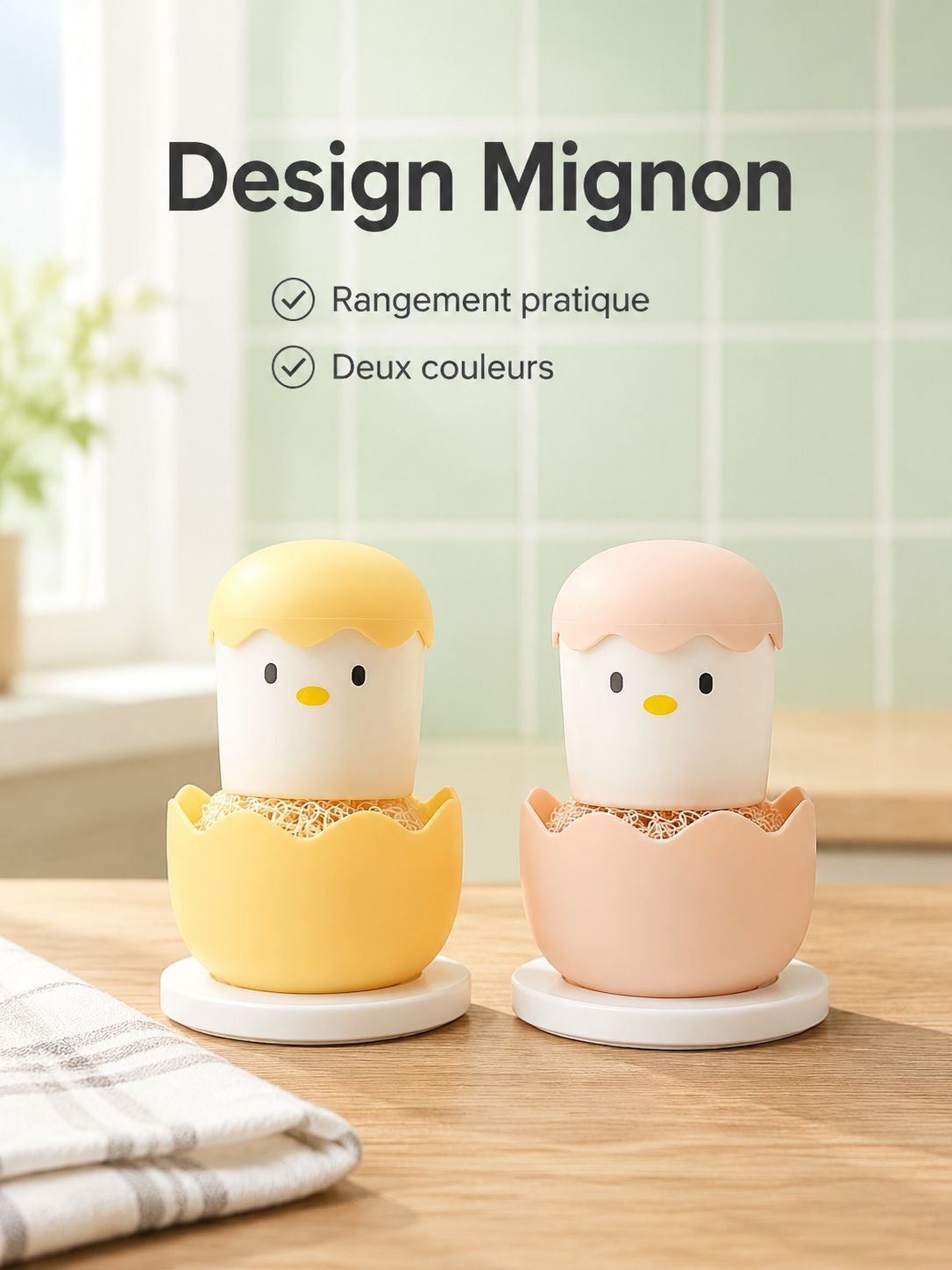 Brosse de cuisine en forme de coquille d'œuf, boule en acier inoxydable, ne s'effiloche pas