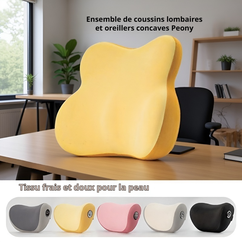 Oreiller lombaire et appui-tête pour siège auto, soutien du dos et du cou