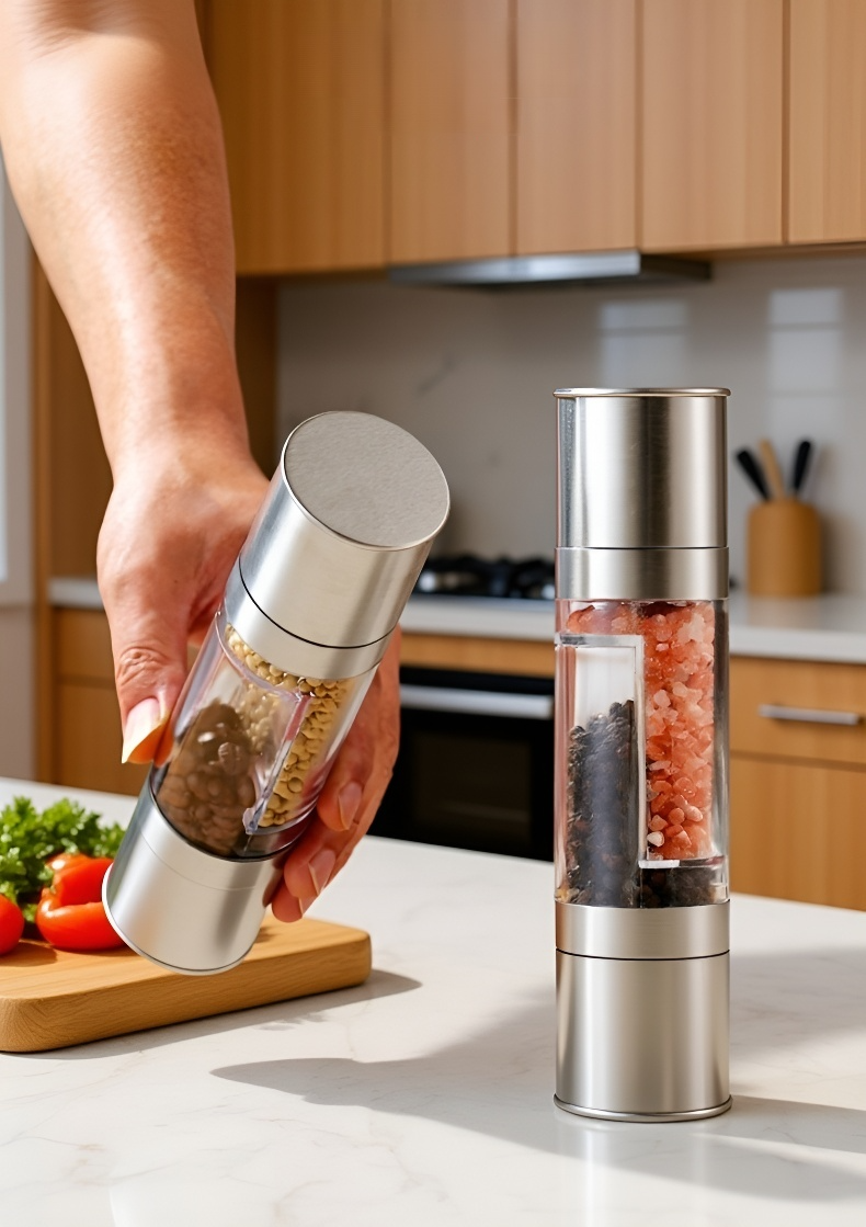 Rozsdamentes acél só- és borsőrlő