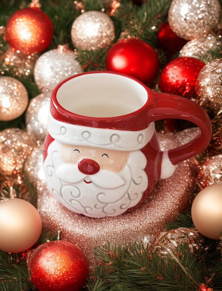 산타클로스 디자인이 돋보이는 머그