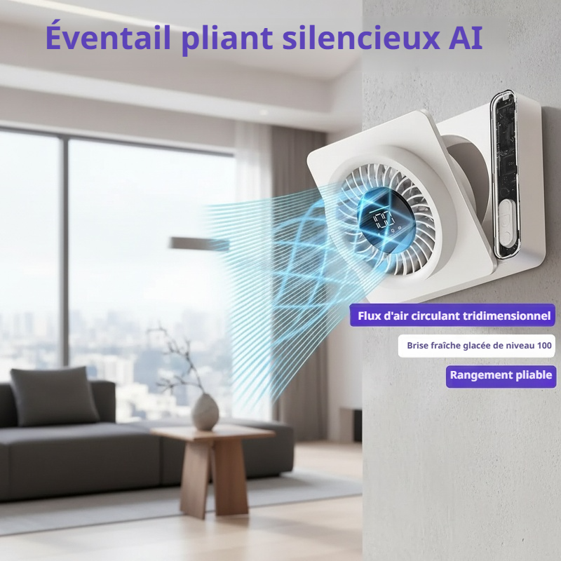 Ventilateur pliable silencieux à IA