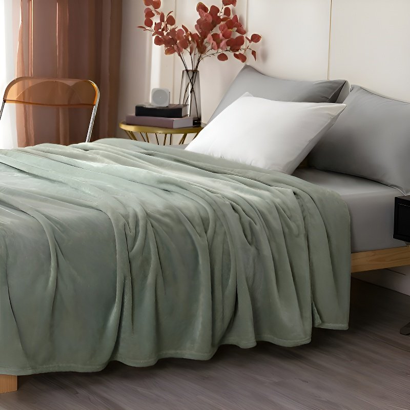 북유럽 플란넬 홑겹 담요 퓨어 컬러  심플 담요