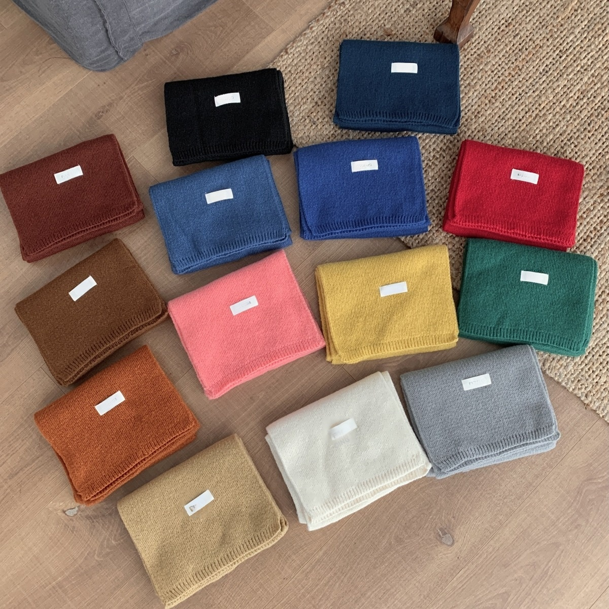 Damen Winter Warmer Strickschal Weicher Basic Schal Modischer Studentenschal für Paare