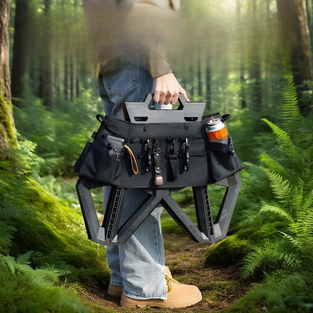 가방에 의자를 넣은 모습