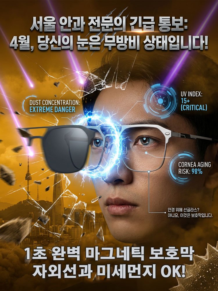 순티타늄 3-in-1 편광 마그네틱 클립 선글라스