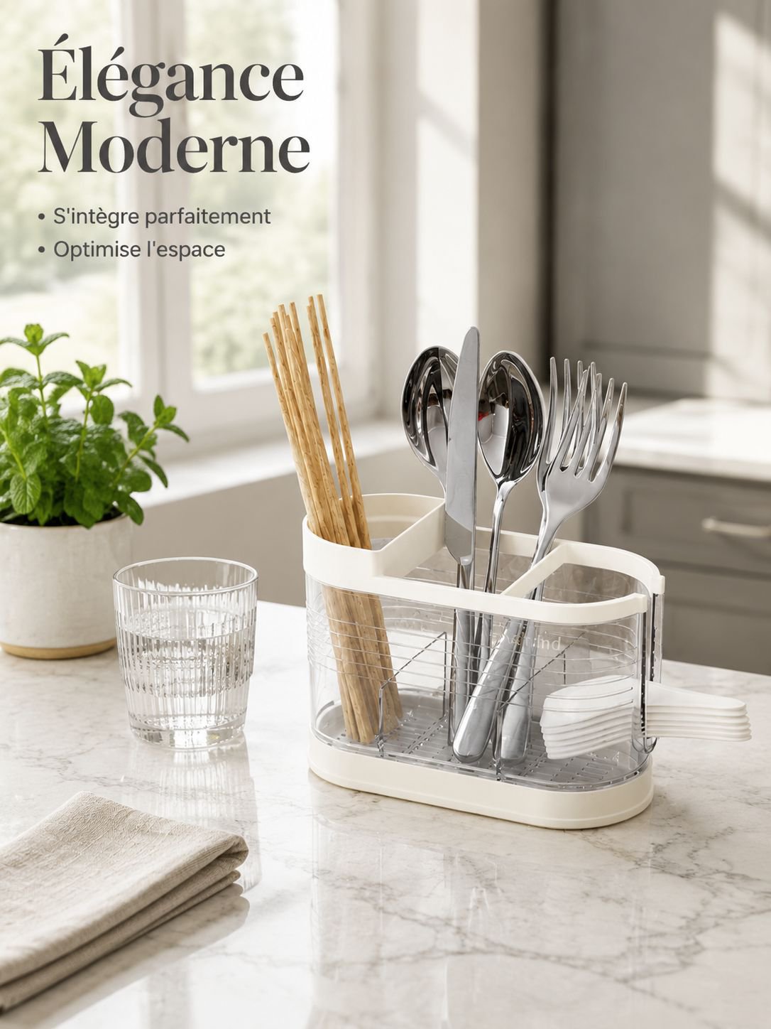 Support à baguettes de cuisine, étagère de rangement à compartiments, élégant et pratique