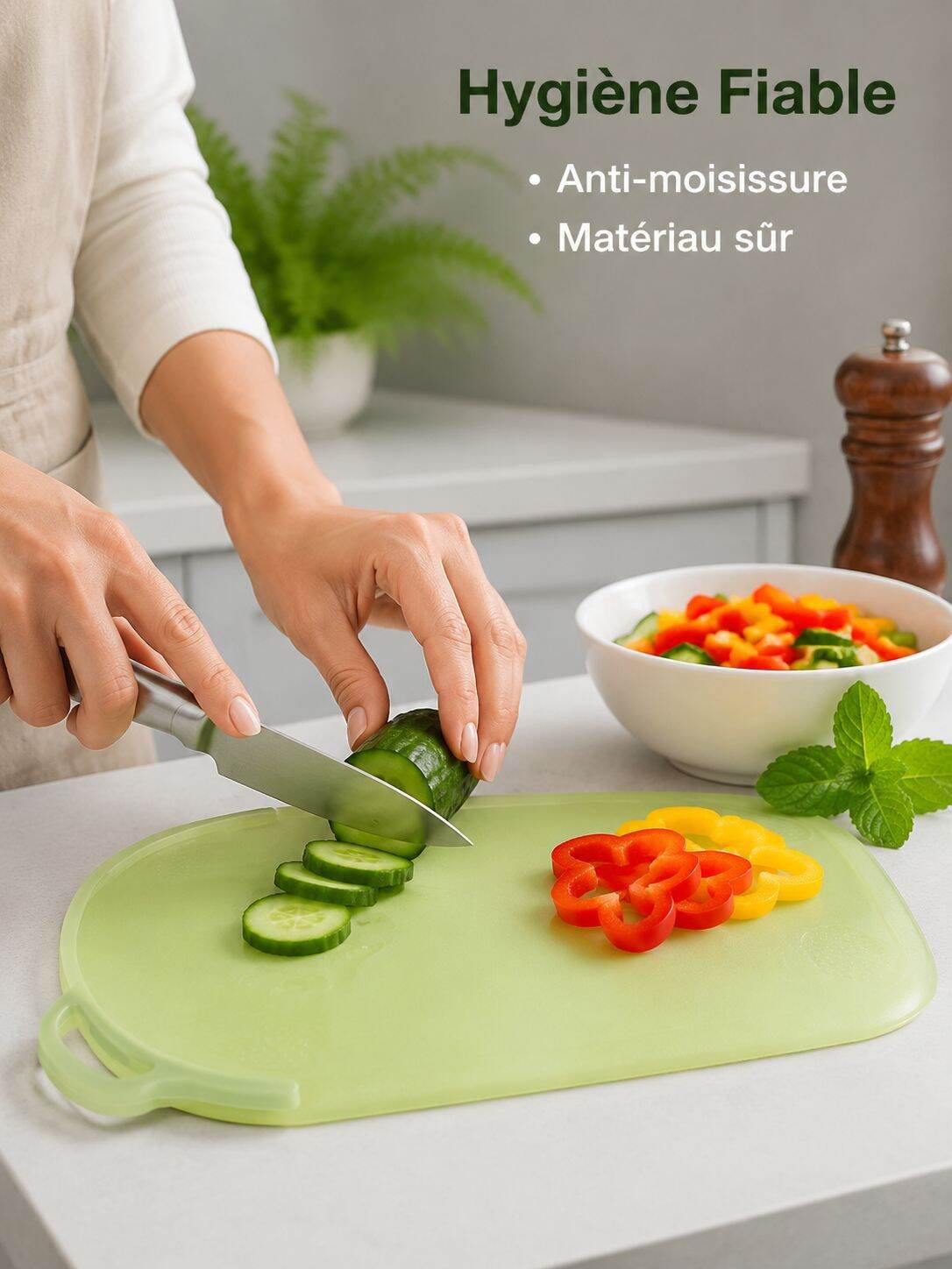 Planche à découper alimentaire antibactérienne et anti-moisissure