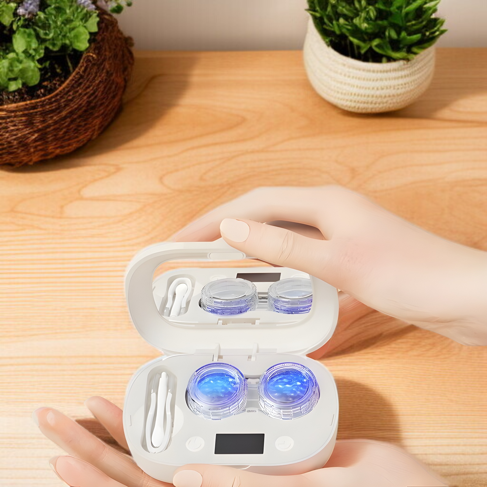 クリーニングボックスコンタクトレンズクリーナー充電式ポータブル美容レンズボックス超音波ミニ高周波洗浄