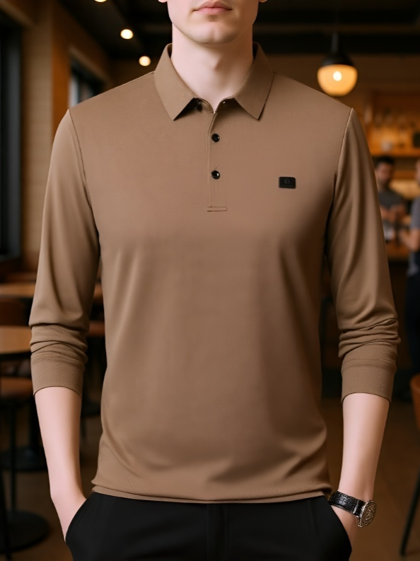 [صوف غنم فاخر مضاد للتكتل] قميص بولو رجالي فاخر ومريح