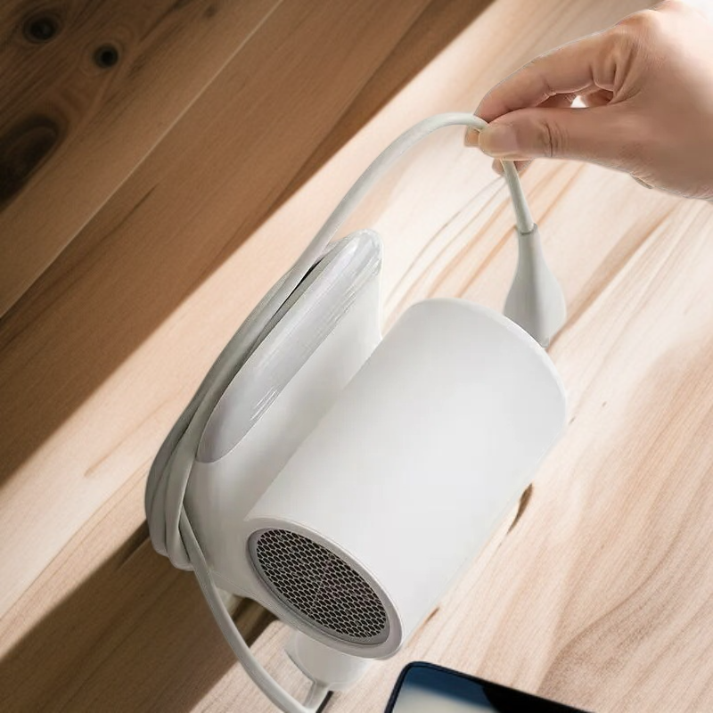 ممسحة مدمجة ورف تخزين لمجفف الشعر 2 في 1