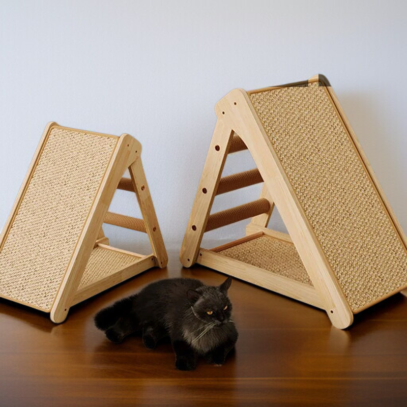 내마모성 검마 원목 삼면 고양이 크롤러 접이식 스탠드 사용 가능한 캣츠 장난감