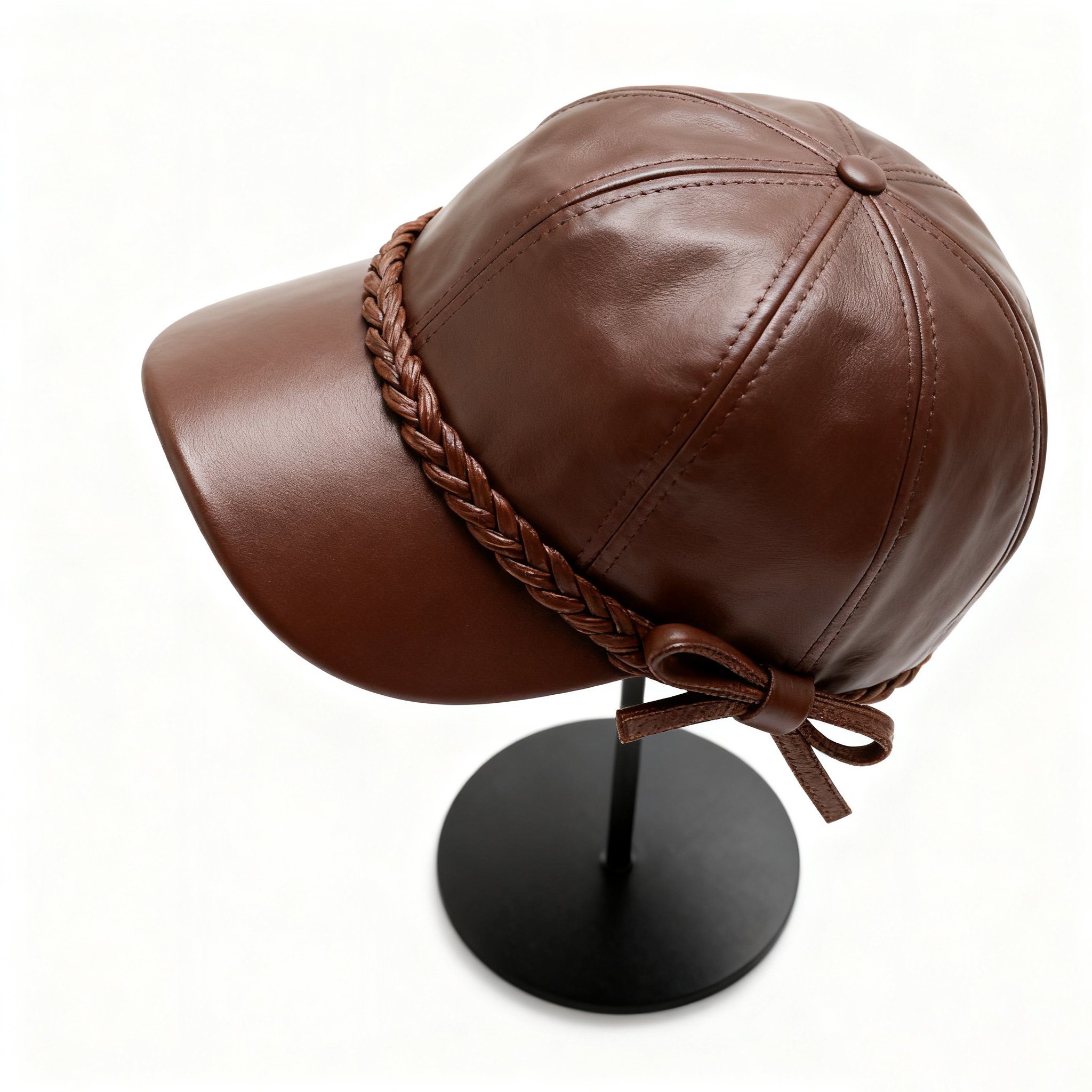 레더 리본 버킷햇 