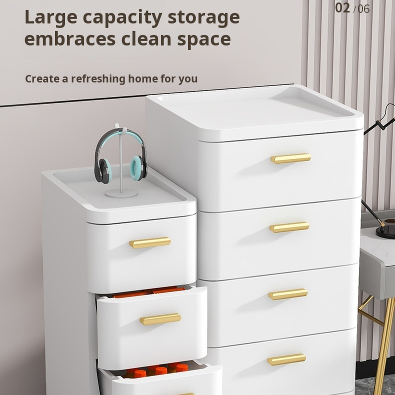 Multi-layer Drawer Storage Cabinet for Living Room Narrow Spaces