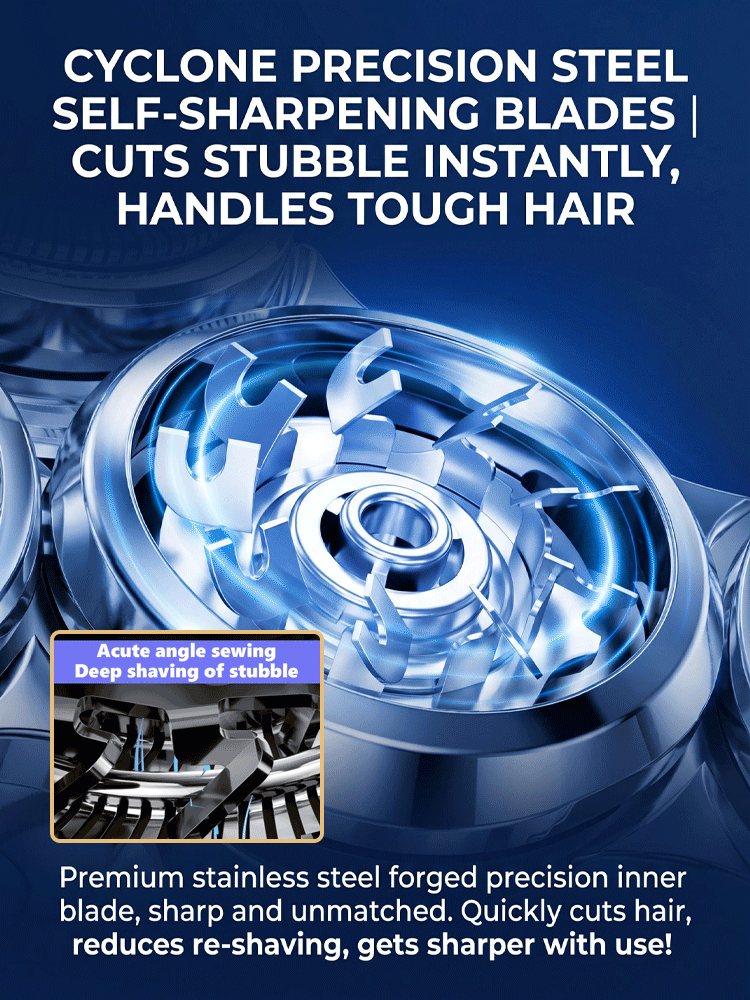 Seven-blade magnetic water-washable shaver