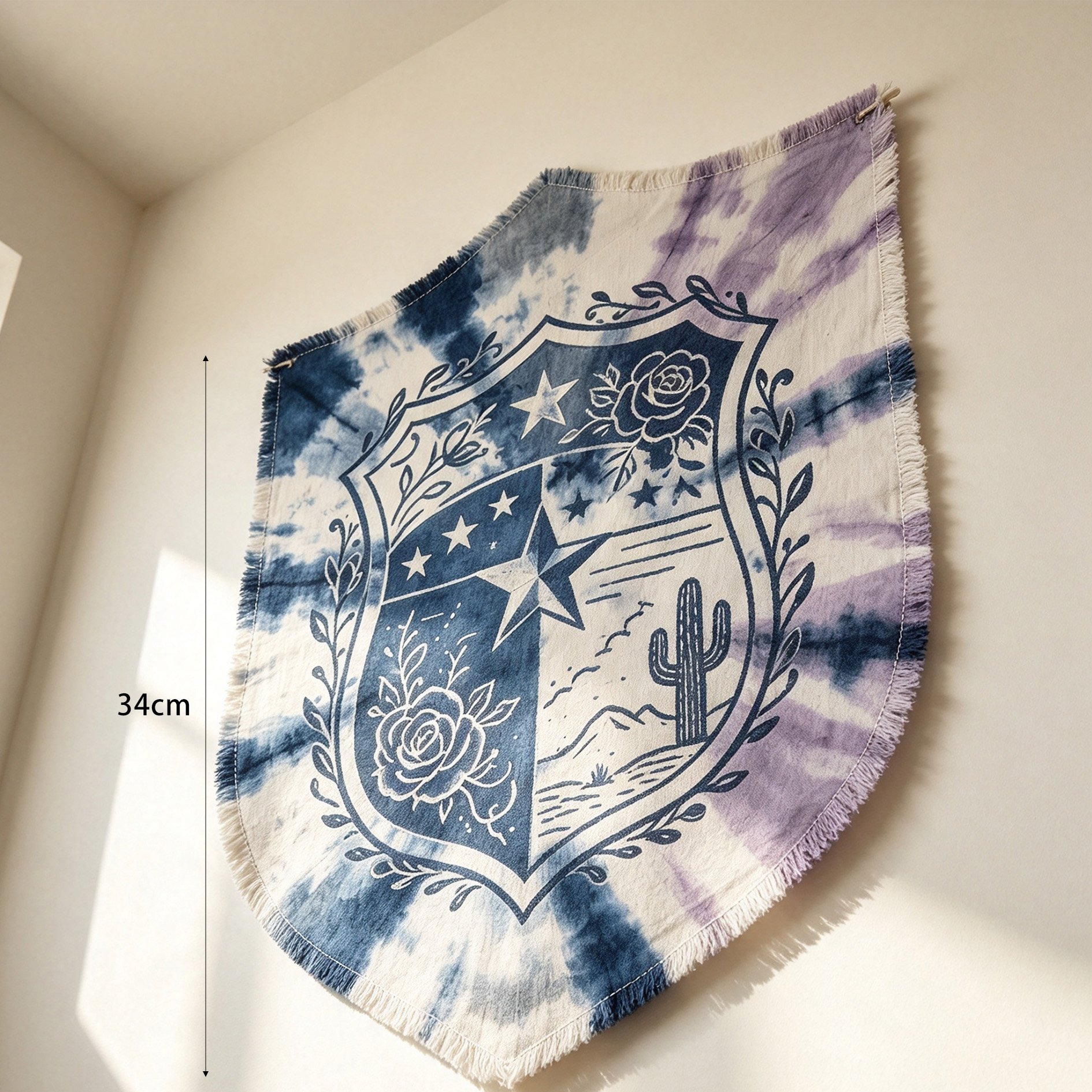 Boho style Star Shield Tie-Dye Banner