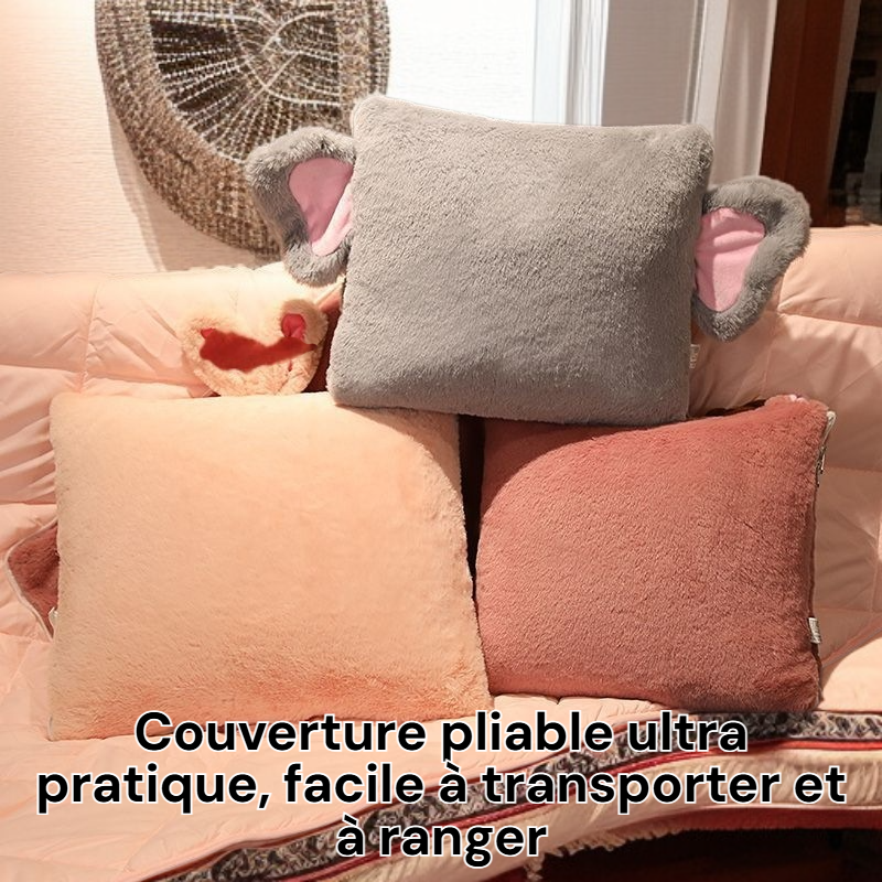 Couverture pliable pour sieste en voiture et coussin de bureau portable