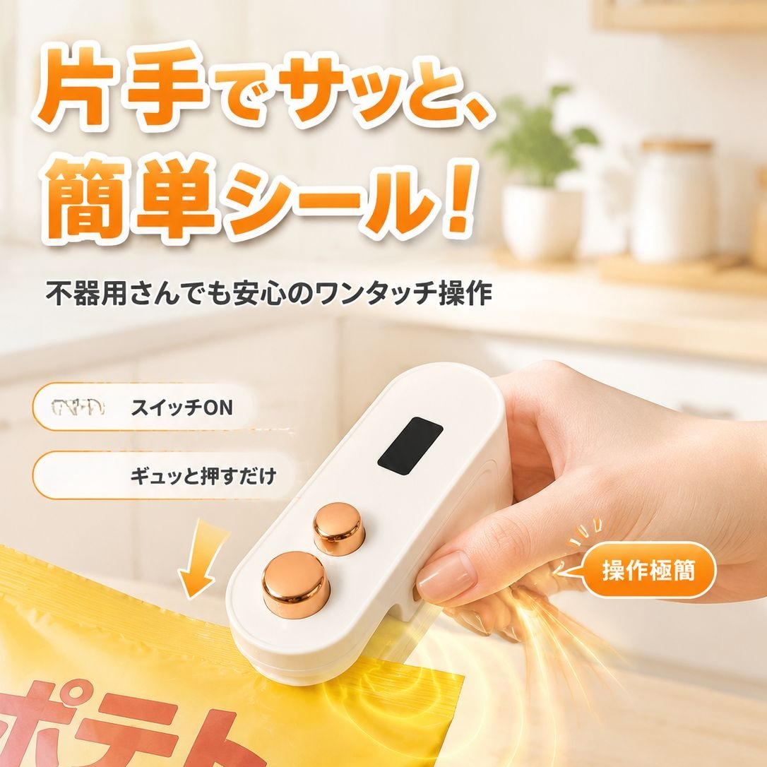 磁気吸着ミニ携帯スナックシーラー
