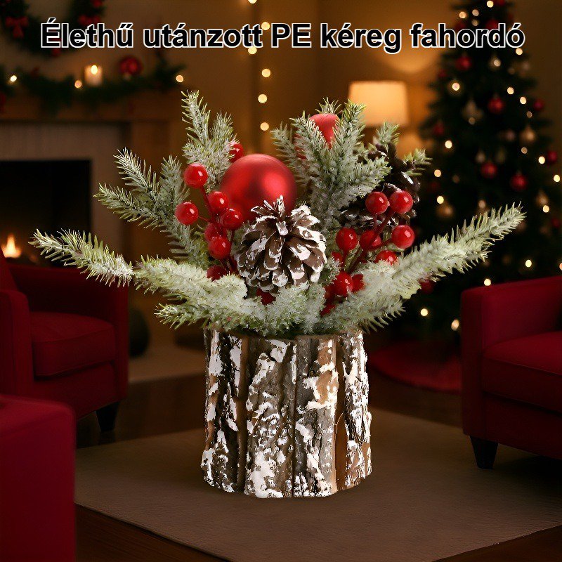 Utánzott PE kéreg fahordós fadísz otthoni dekorációhoz