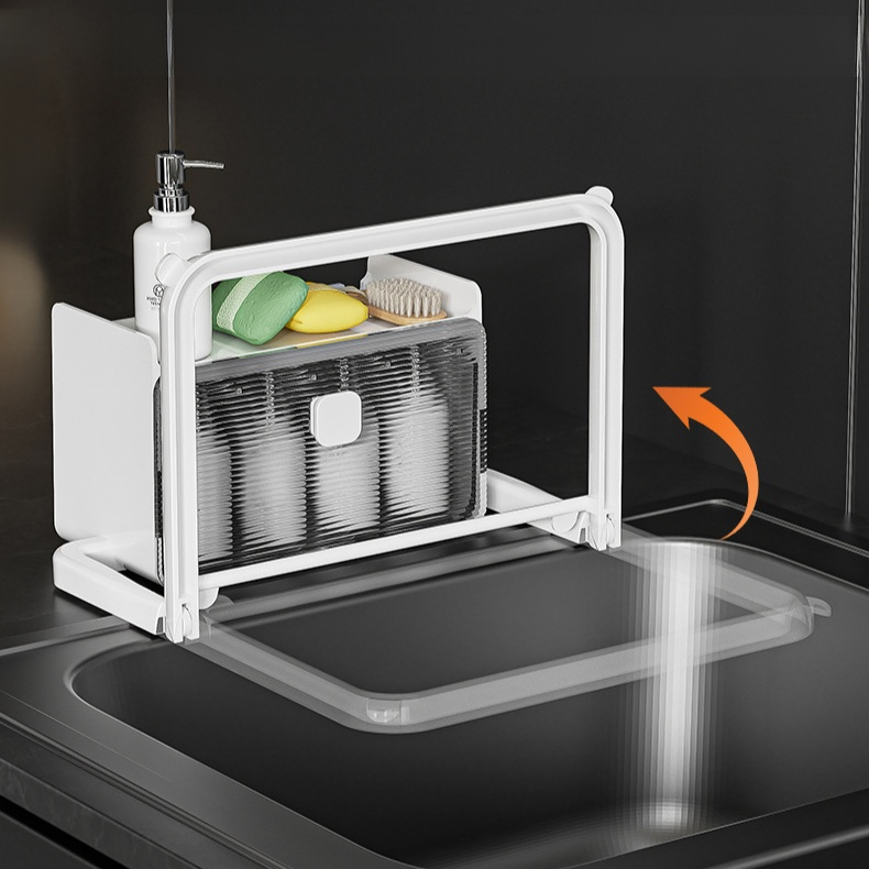 折りたたみ式キッチンシンク排水口ストレーナーラック