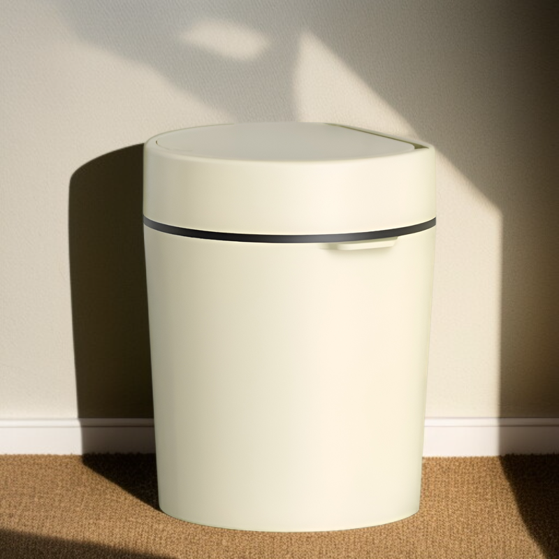 Cubo de basura de gran capacidad para cocina doméstica con tapa y almacenamiento