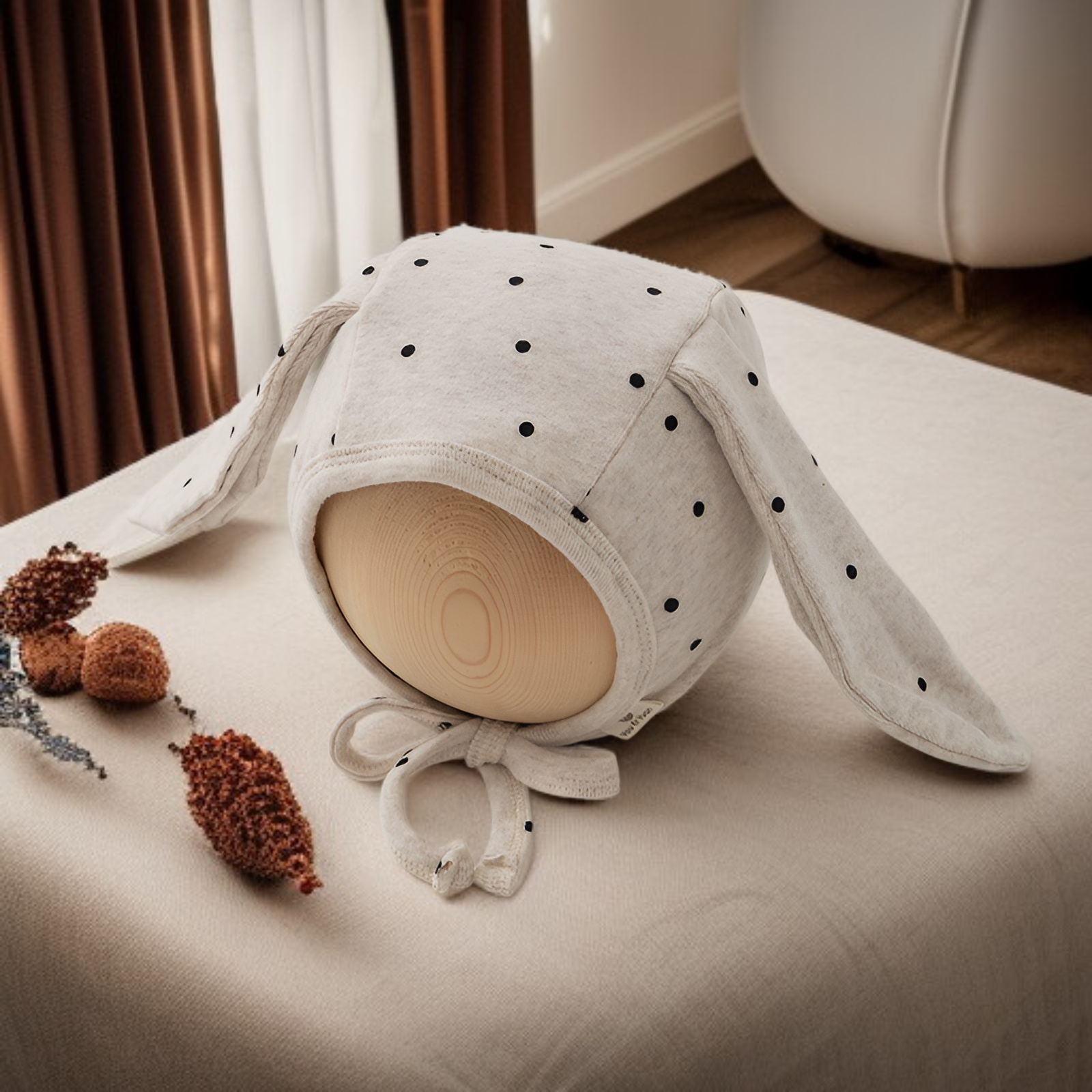 토끼 귀 아기 모자